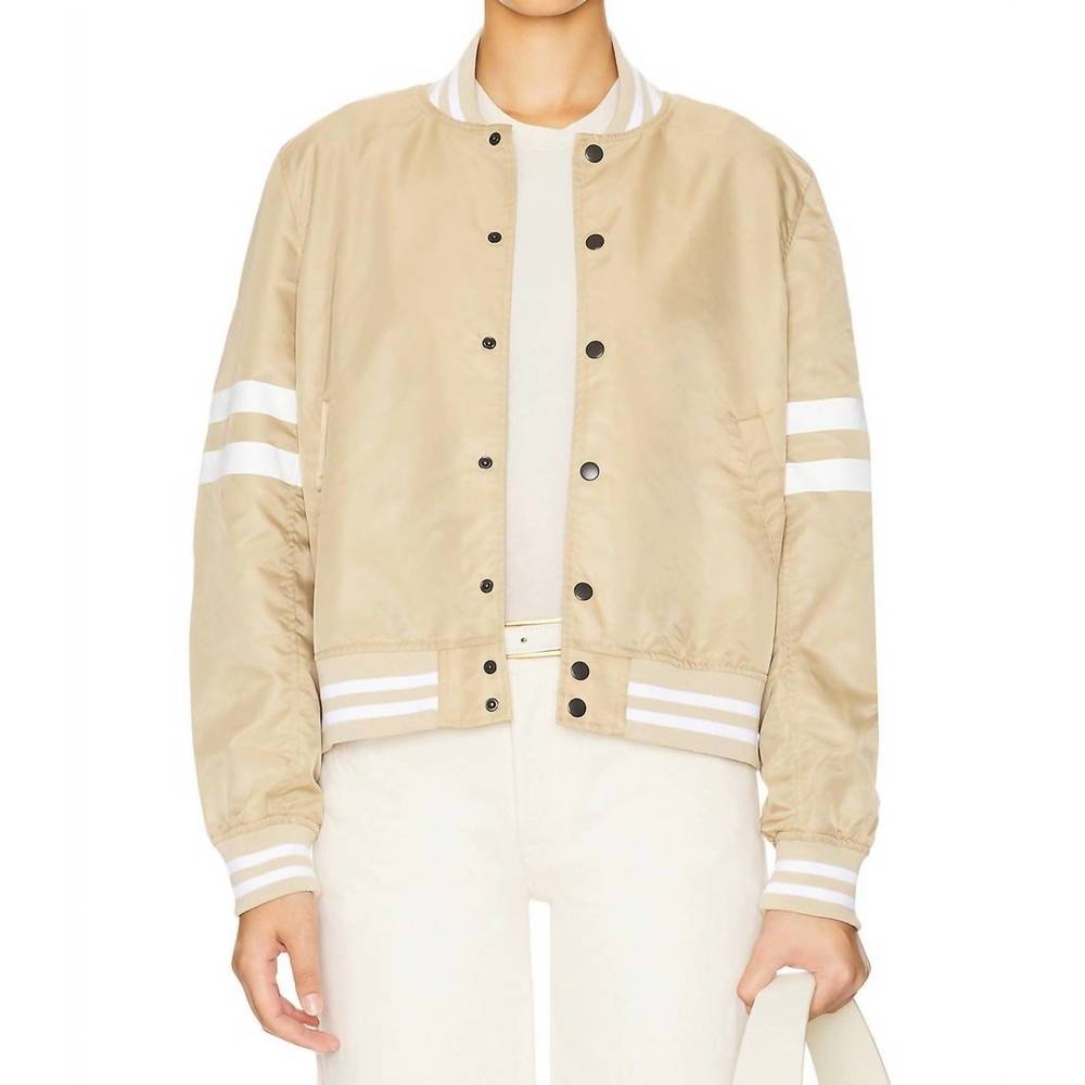 NEW ETRE CECILE varsity flight jacket in ecru